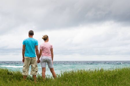 couple at the beachの写真素材