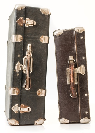 two old suitcase isolated の写真素材