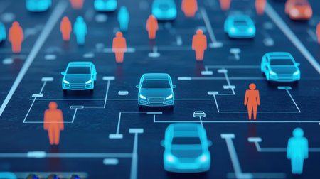 Futuristic Digital Interaction of Vehicles and People in Smart City Environment with Connected Network and Technology Integrationの素材