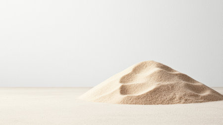 Light Beige Sand Pile on Smooth Surface with Minimalistic Background for Natural Texture and Landscape Scenery in Interior Design Projectsの素材