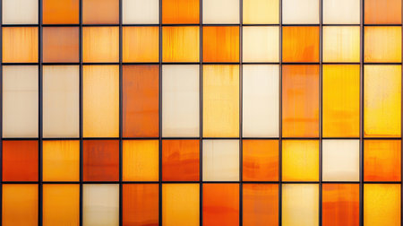 Vibrant Geometric Pattern of Orange and White Squares on Modern Building Facade for Effective Visual Design and Architectural Inspirationの素材