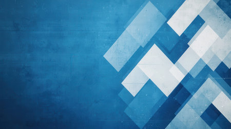 Abstract geometric shapes in blue tones with clean lines and soft gradients for modern backgrounds, designs, and technology themesの素材