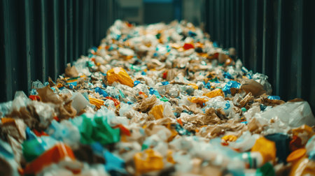 Abundant Trash Pile in Urban Environment Highlighting Waste Management Challenges and Environmental Concerns Related to Plastic Pollution and Littering Issuesの素材