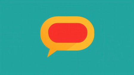Colorful Speech Bubble Icon Design for Communication, Conversation, or Dialogue Graphic Representing Interaction in Social Media or Digital Platformsの素材