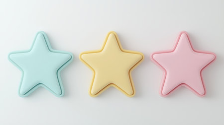 Colorful star-shaped silicone molds in pastel shades, perfect for baking and creating fun treats for parties and children's activities at homeの素材