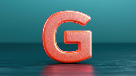 Vibrant and Glossy 3D Letter G with Textured Surface on a Smooth Background, Perfect for Creative Design and Branding Projectsの素材