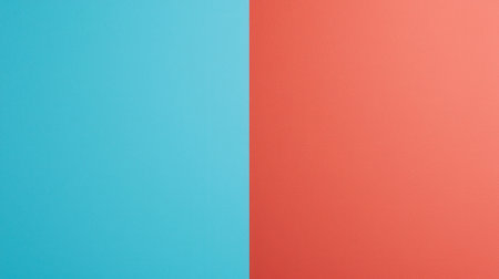 Vibrant Split Background of Light Blue and Coral Colors Ideal for Modern Designs and Creative Projects Aesthetic Use in Digital Media and Printの素材
