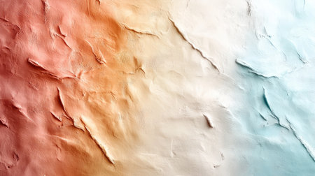 An abstract texture featuring gradients from warm orange to cool blue, with a rough, layered appearance creating depth and visual interest.の素材