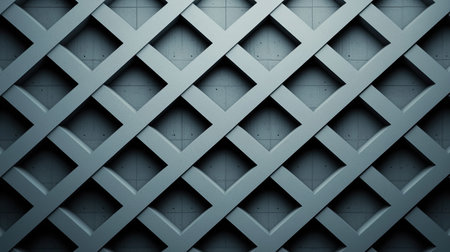 A textured lattice pattern in muted tones, showcasing a geometric design with intersecting lines and spaces.の素材