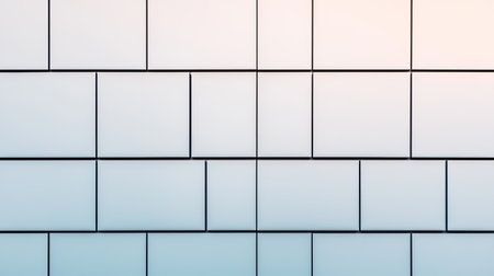 A minimalist wall with a grid pattern of frosted glass panels, showcasing a gradient from light to dark.の素材