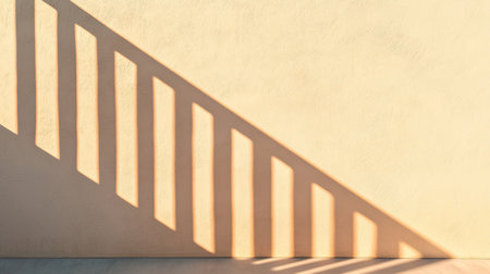 A geometric shadow cast on a wall, creating a striking contrast between light and dark, showcasing simple yet captivating lines.の素材