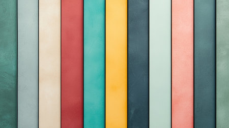 A vibrant arrangement of vertical stripes in various colors, creating a textured and visually appealing background.の素材