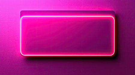 A vibrant neon pink rectangular sign against a smooth background, creating a modern and stylish visual effect.の素材