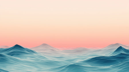 Serene Ocean Waves Under Soft Pastel Sky with Gentle Swells and Tranquil Horizon in Calming Aquatic Landscapeの素材