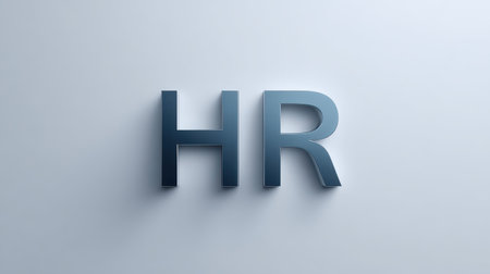 Elegant and Modern Representation of HR Letters in 3D Style Against a Minimalistic Background for Human Resources and Corporate Settingsの素材