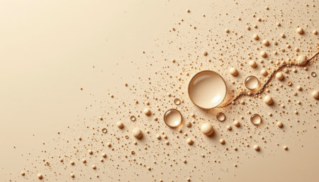 subtle particles in an abstract style on a creamy tan background, with delicate contrast, dispersed light, high resolutionの素材