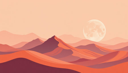 subtle crests in an abstract style on a dusky peach background, with rising contrast, haloed light, high resolutionの素材