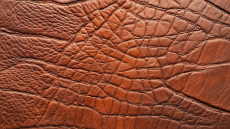 Textured brown leather surface with intricate patterns and details.の素材