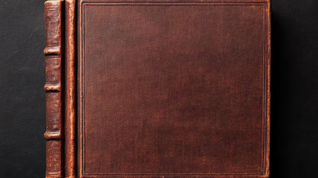 Vintage book cover with textured spine and classic design.の素材