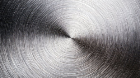 Polished stainless steel texture, mirror-like finish with subtle light distortionsの素材