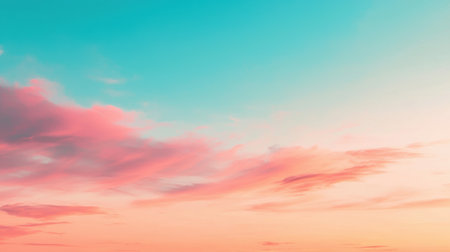 Soft pastel sky with delicate cloud wisps, blending seamlessly into a dreamy gradientの素材