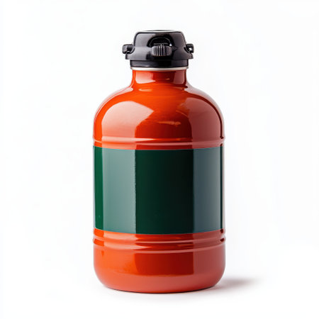 Orange and Green Water Bottle with a Classic Design Perfect for Sports, Camping, and Outdoor Activitiesの素材