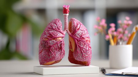 Detailed Anatomical Model of Human Lungs with Vascular Structures in Educational Setting for Anatomy Learning and Medical Scienceの素材