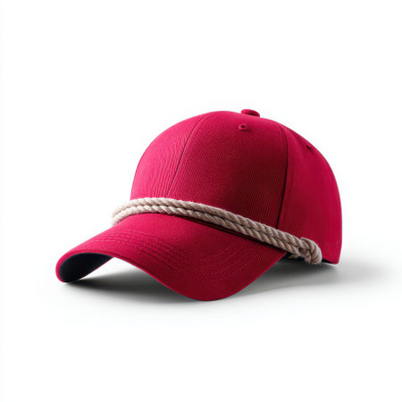 Vibrant Pink Cap with Braided Rope Detail for Fashionable Outdoor Activities and Casual Wear, Ideal for Summer Adventures and Stylish Looksの素材