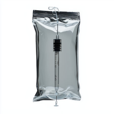 Clear Medical Syringe in Sterile Packaging, Ideal for Health Care, Pharmaceuticals, and Laboratory Use, Perfect for Medical Supply Needsの素材
