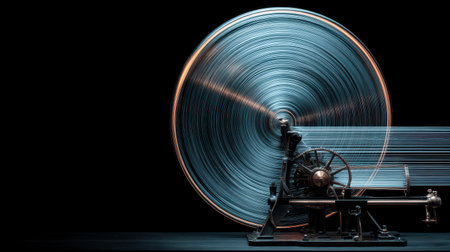 Vintage steam engine in motion showcasing dynamic movement with blurred wheel effect, an antique marvel of engineering and mechanical craftsmanshipの素材
