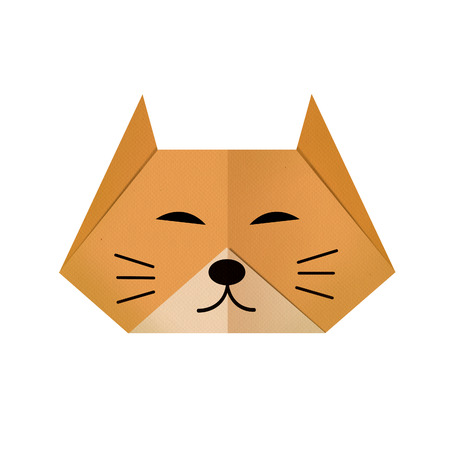 Origami paper a cat (face)の写真素材