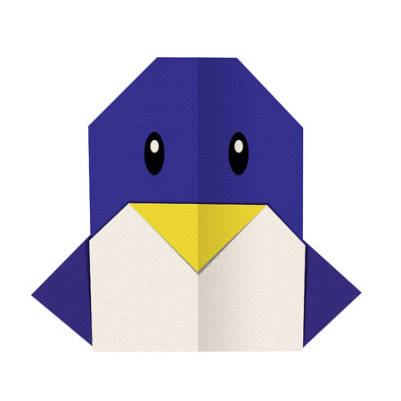 origami paper a penguin (face)の写真素材