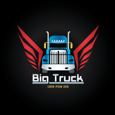 blue truck and red wigs icon screenのイラスト素材