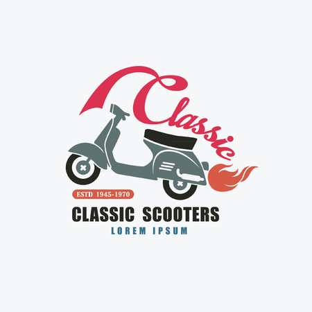 classic scooterのイラスト素材