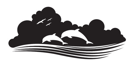 animal of wildlife (dolphins)のイラスト素材
