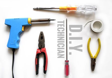 Screwdriver soldering iron solder pliersSolder Wire  TECHNICIAN TOOLの写真素材
