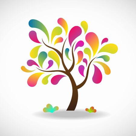 Tree fantasy bright fulcolors abstract vector backgroundのイラスト素材