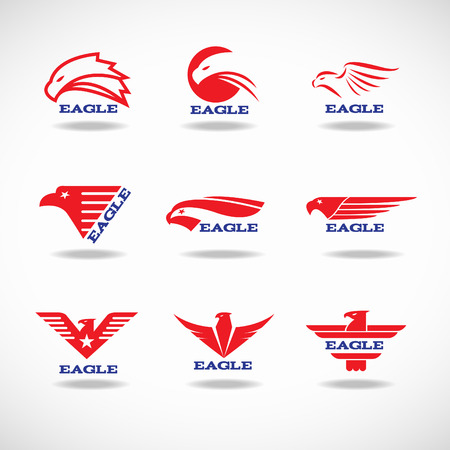 Red Eagle vertor logo design 9 styleのイラスト素材