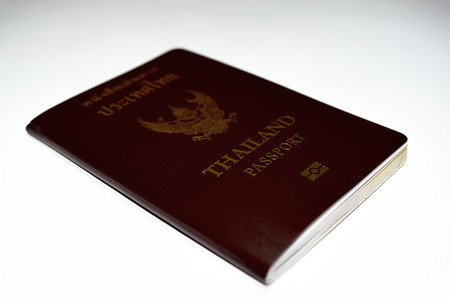 Thailand passport isolate on white background .の写真素材