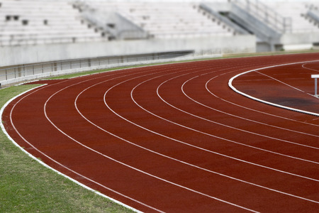 Athletics Stadium Running track curve At  Sport Stadiumの写真素材