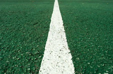 White  line at center of football pitchの写真素材