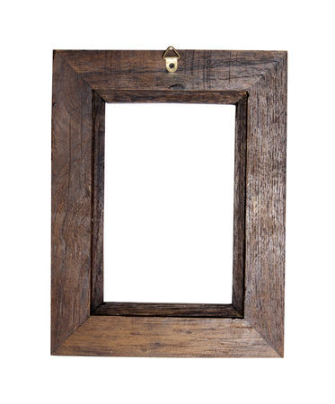 Brown Wood Frame isolate on white backgroundの写真素材
