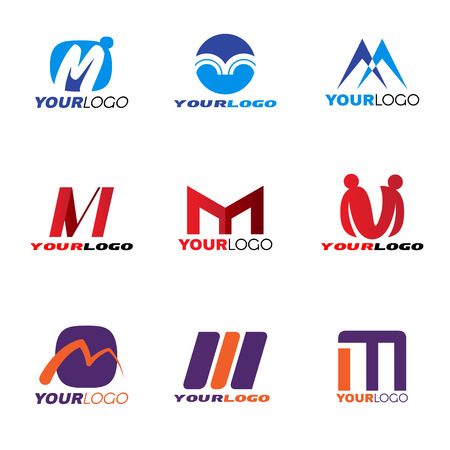 Letter M logo vector set design Letter M logo vector set design