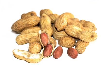 Peanut and Peanut peeled isolate on white background