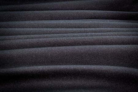 Abstract background luxury  Stripes wave of black fabric textureの写真素材