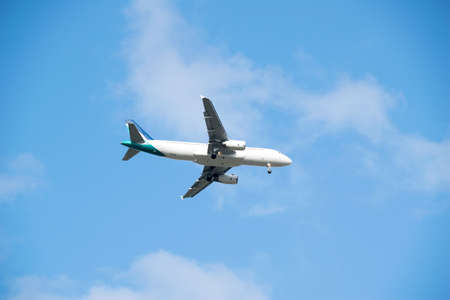 White Airplane flying on sky and cloud