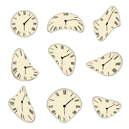 Classic Wall Clock distorted set designのイラスト素材