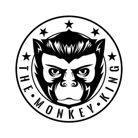 The monkey king in circle icon illustration designのイラスト素材