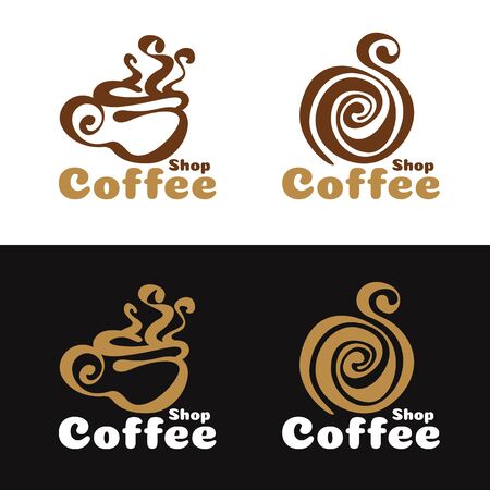Coffee shop logo - abstract coffee cup vector designのイラスト素材