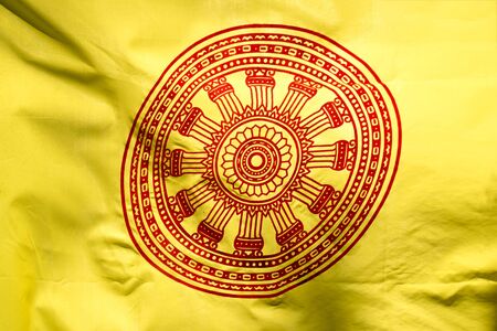 Wheel of life or Dharmachakra, Wheel of Dhamma flag